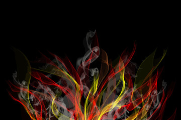 Wall Mural - Abstract background of colorful flames and smoke