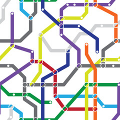 Poster - Abstract color seamless pattern - a metro scheme