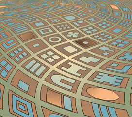 Poster - Editable vector abstract illustration of a generic map of a twisted street plan