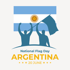 Wall Mural - Flag day of Argentina. International celebration day vector template. Suitable for poster, banner, card, social media post, etc