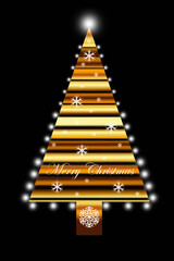 Sticker - Beautiful decoration of Merry Christmas Tree