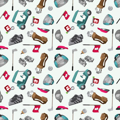 Sticker - seamless cartoon golf game pattern