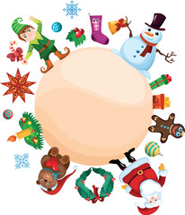 Wall Mural - vector illustration of a christmas set