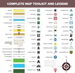 Poster - A complete set of map toolkit and legend.
