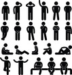 A set of pictogram about man basic posture.