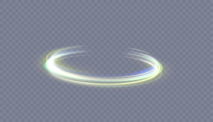 Aufkleber - A bright plume of luminous rays swirling in a fast spiraling motion. Light golden swirl. Luminous line curve light effect. Vector