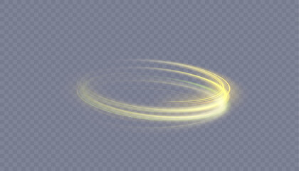 Aufkleber - A bright plume of luminous rays swirling in a fast spiraling motion. Light golden swirl. Luminous line curve light effect. Vector