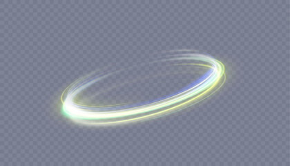Aufkleber - A bright plume of luminous rays swirling in a fast spiraling motion. Light golden swirl. Luminous line curve light effect. Vector
