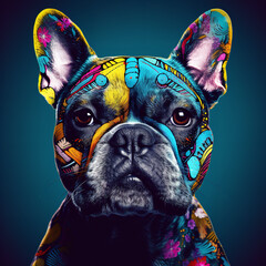 Sticker - pop art bulldog Generative AI