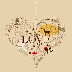 Wall Mural - Vintage heart shape