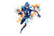 Watercolor design of a football player catching the ball - Generative AI