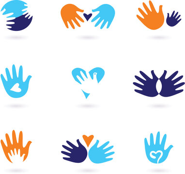 Love and friendship icon set. Stylized Vector Illustration