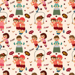 Sticker - kid sport seamless pattern