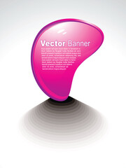 Poster - abstract glossy pink banner vector illustration