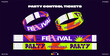 Control ticket bracelets for events, disco, festival, fan zone, party, staff. Vector mockup of a festival bracelet in a futuristic y2k style