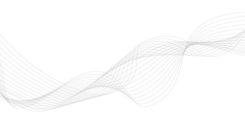 Tech grey abstract wave digital element for design. Curved wavy line design element 