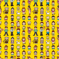 Wall Mural - seamless family pattern