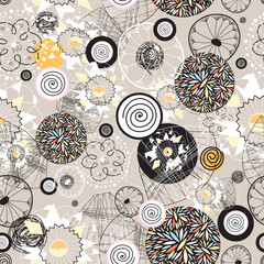 Poster - seamless graphical abstract pattern with lines on a light background