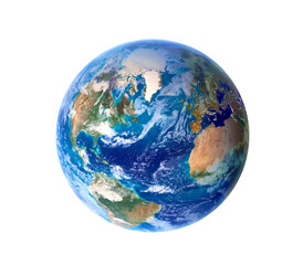 Wall Mural - blue planet earth atlantic ocean zone. isolated on white background. clipping path. elements of this