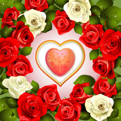 Poster - Valentine's day card with roses