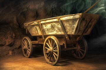 Mining cart gold. Generate Ai