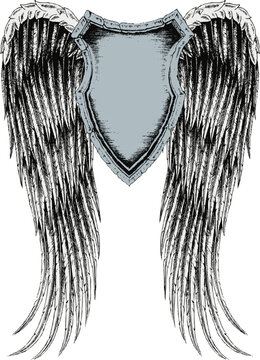 classic shield with wing