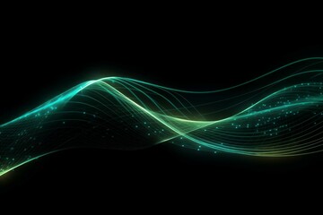 Poster - neon green energy glowing. generate ai