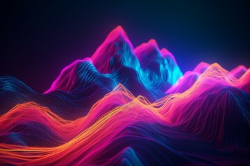 Poster - neon energy glowing lines. generate ai
