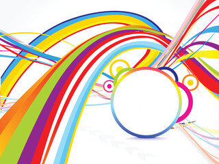 Poster - abstract colorful background with wave vector illustration