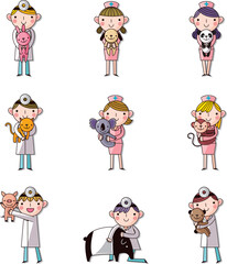 Sticker - set of veterinarian