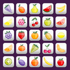 Wall Mural - Buttons set with fruits for your design