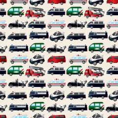 Wall Mural - different types car seamless pattern