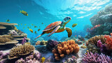 Fototapeta Do akwarium - A fascinating background image that captures the beauty and diversity of the underwater world