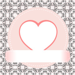 Wall Mural - Valentine's day vector background - heart with ribbon