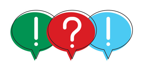 Poster - Question mark in bubble text. Trendy sign element