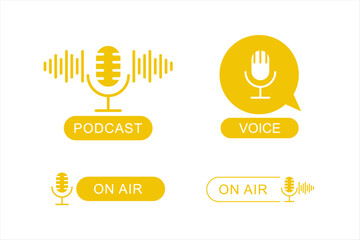Poster - Set of podcast and radio logo design
