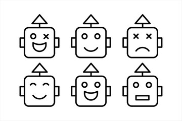 Poster - simple square robot icon design