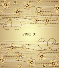 Poster - The light brown background floral decoration 2