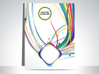 Poster - abstract borchure cover with wave vector illustration