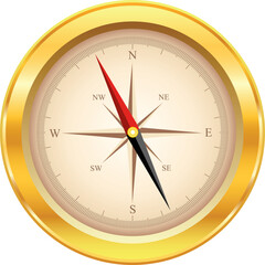 Wall Mural - gold compass.Also available as a Vector in Adobe illustrator EPS format, compressed in a zip file. The vector version be scaled to any size without loss of quality.