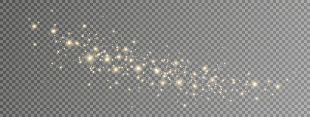 Wall Mural - glitter golden light background. gold stars and dust sparks wave. magic particles. glowing bokeh. ch