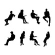 © Marta - 8 png silhouettes of people who sit work or rest
