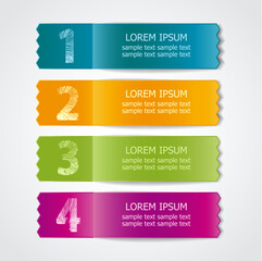 Wall Mural - Vector set of colored ribbons for different sample options