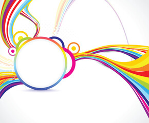 Poster - abstract colorful wave background vector illustration