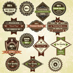 Poster - Vintage quality labels, retro design