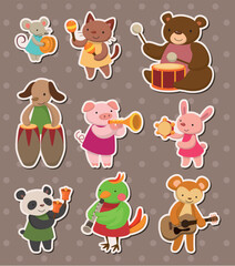 Poster - animal play music stickers