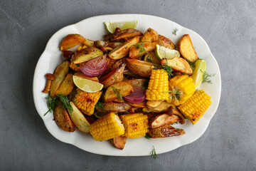 Poster - Baking vegetables on plate