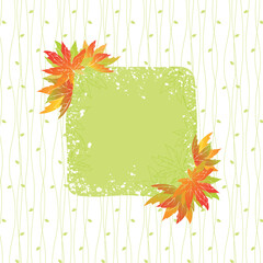 Sticker - Colorful autumn leaves with seamless pattern background