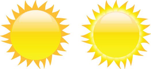 Poster - Set of glossy sun images isolated on white background. Vector illustration