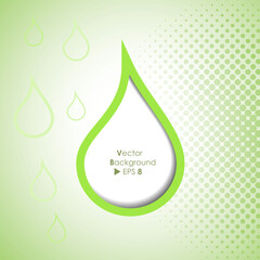 Sticker - Abstract background with green drop - eps8 vector format